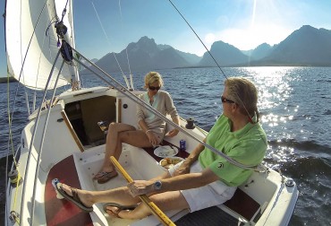 Sailing on Jackson Lake, Grand Teton National Park