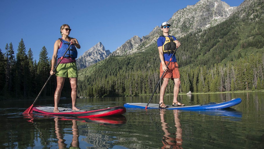 Paddleboarding at String Lake in Grand Teton National Park