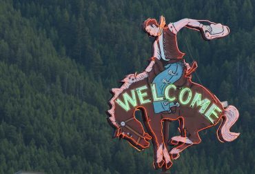 Welcome Sign Cowboy Bar Jackson Hole