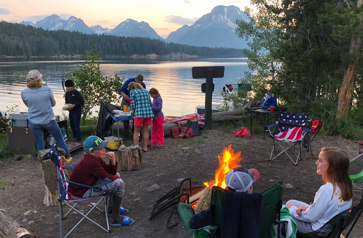 Camping on Jackson Lake - Grand Teton National Park