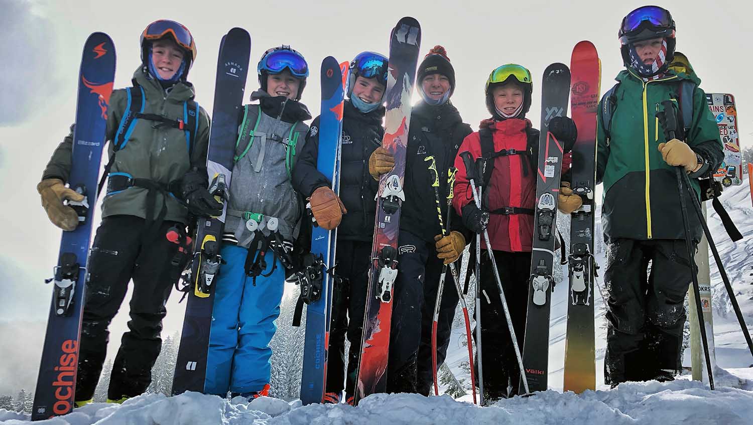 Kids skiing Teton Pass on a teacher workday.