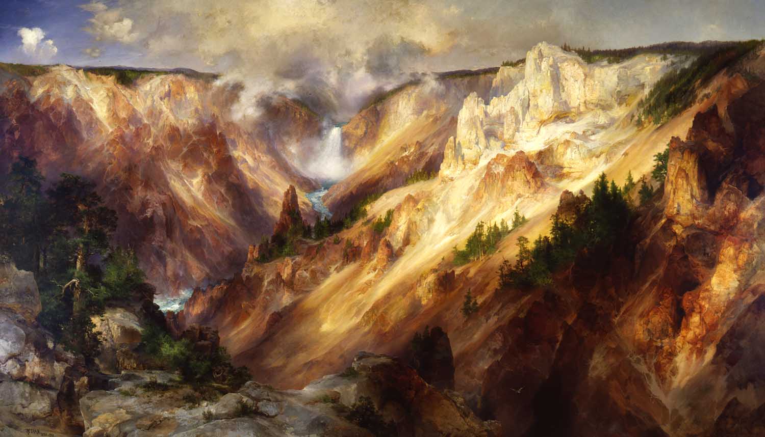 “The Grand Canyon of the Yellowstone,” by Thomas Moran, whose paintings were used to persuade Congress to designate Yellowstone as a national park.