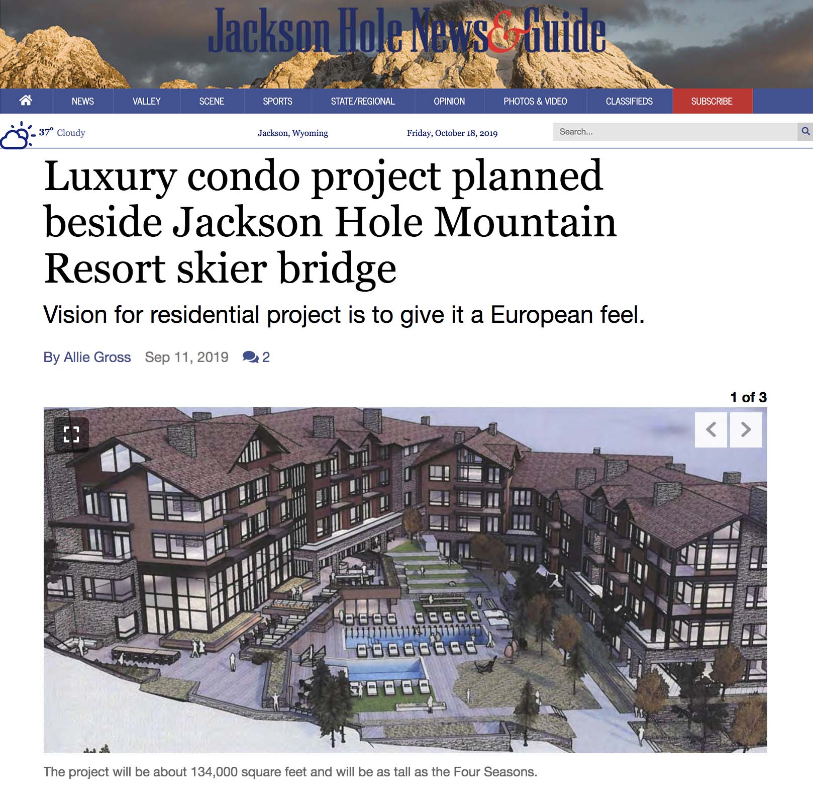 Luxury condo project planned beside Jackson Hole Mountain Resort skier bridge