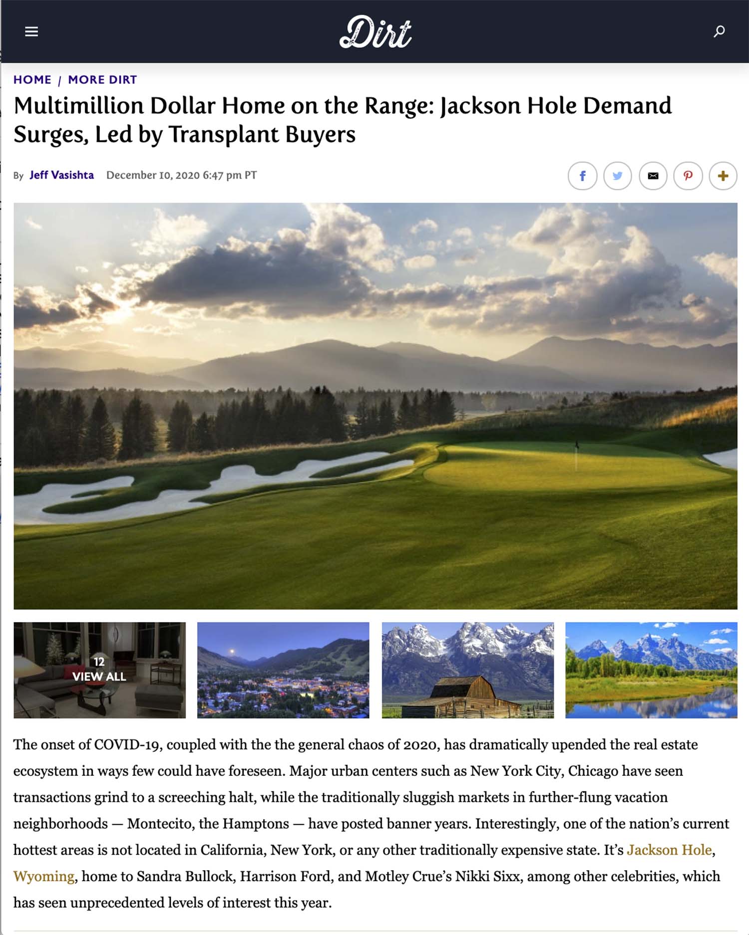 Multimillion Dollar Home on the Range: Jackson Hole Demand Surges, Led by Transplant Buyers