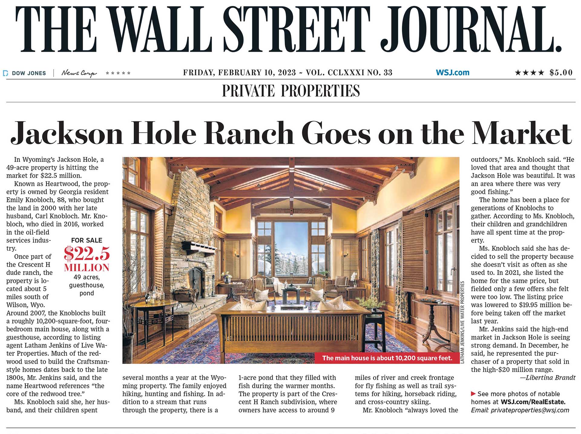 Heartwood in Crescent H Ranch - Wall Street Journal